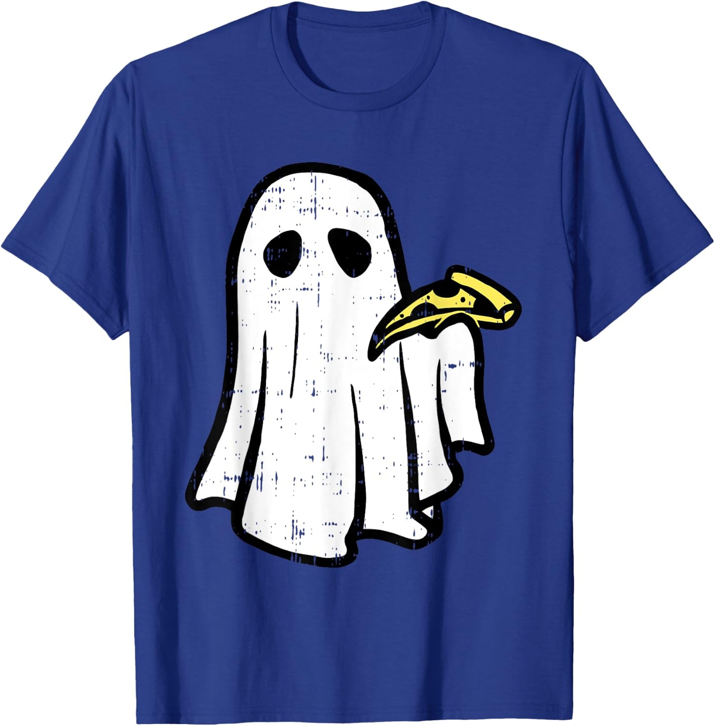 Ghost Eating Pizza Halloween Costume Ghoul Men Women Kids T-Shirt - T-Shirt | Royal