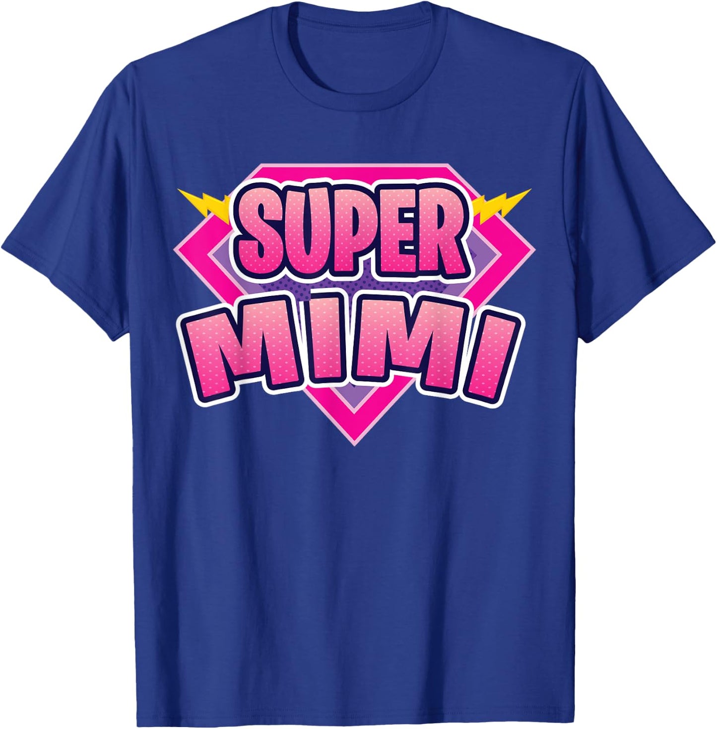 Super Mimi Superhero Grandmother Comic Book Funny Matching T-Shirt - T-Shirt | Royal