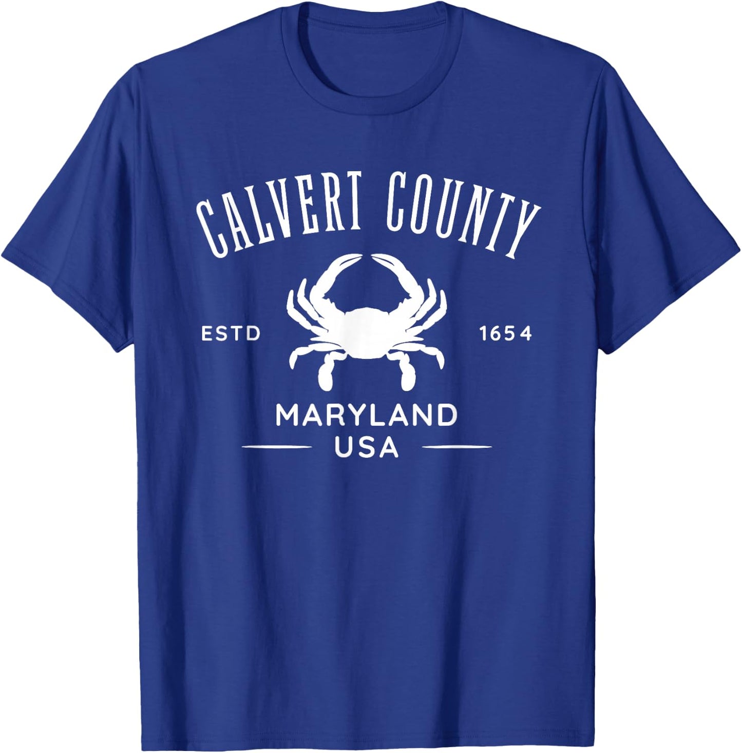 Calvert County Maryland USA Crab Design T-Shirt - T-Shirt | Royal