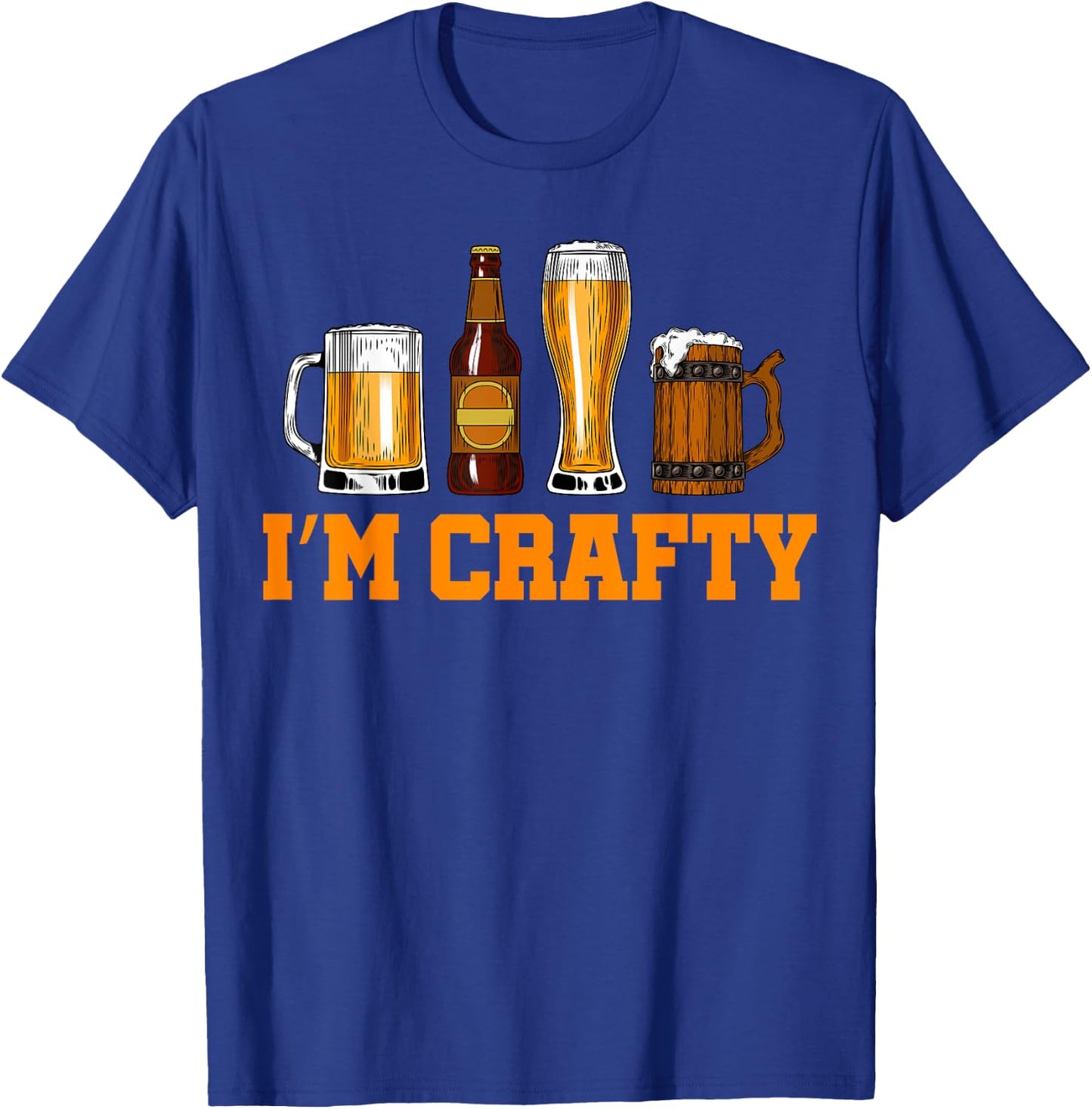 Craft Beer Art I'm Crafty Home Brew Beer Vintage T-Shirt - T-Shirt | Royal