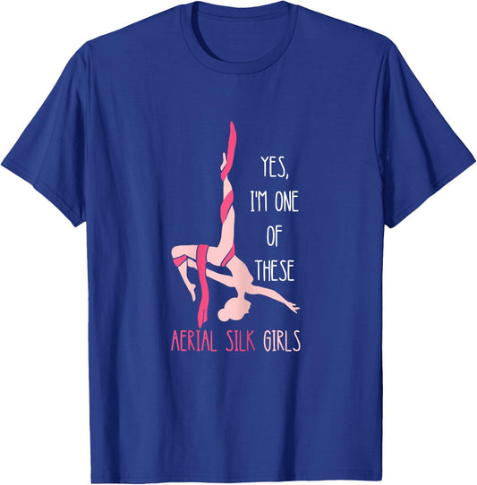 Aerial Silk Girl Hanging Aerialist Air Acrobatic Aerial T-Shirt - T-Shirt | Royal