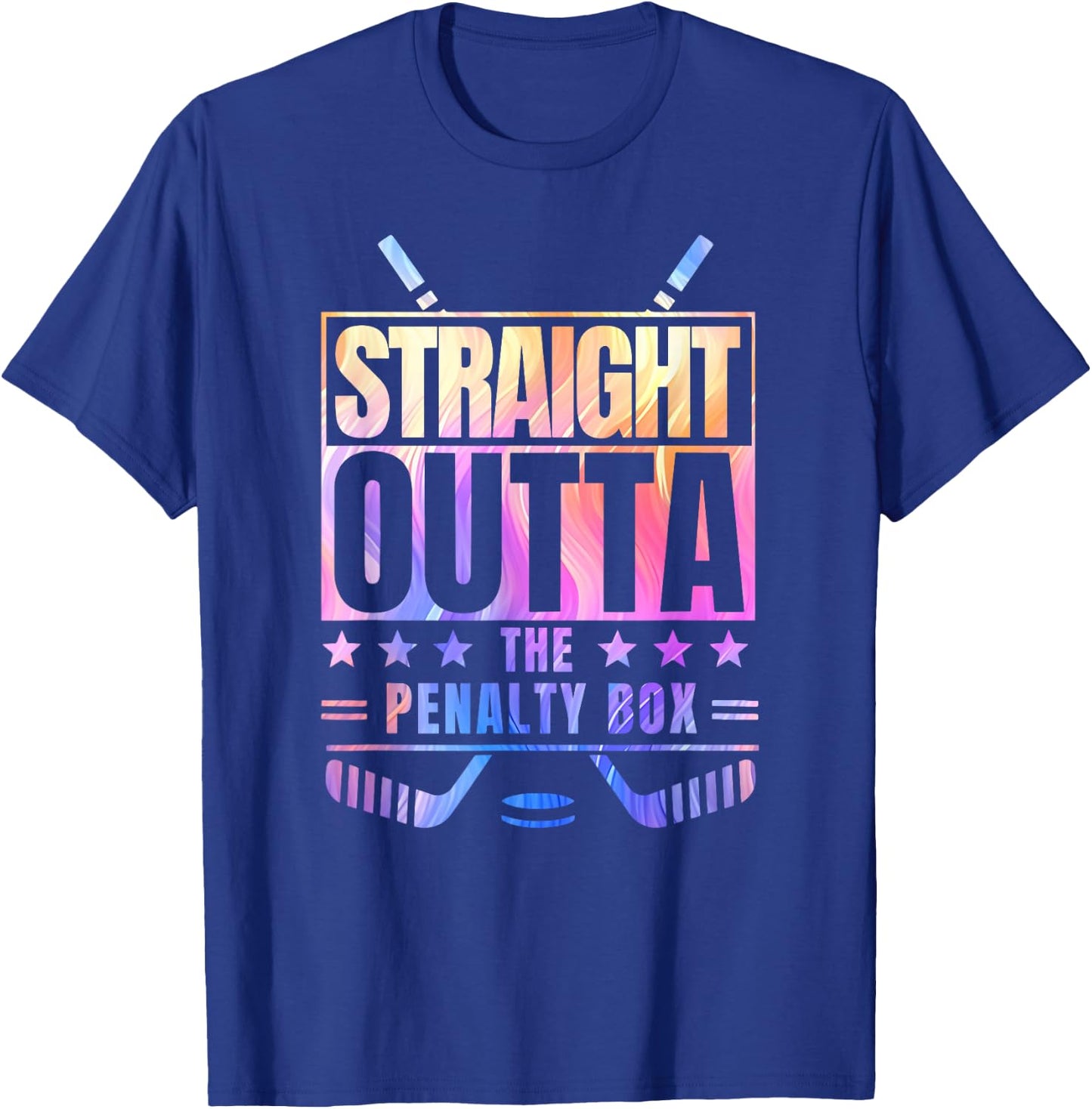 Straight Outta the Penalty Box Tie Dye Favorite Winter Sport T-Shirt - T-Shirt | Royal