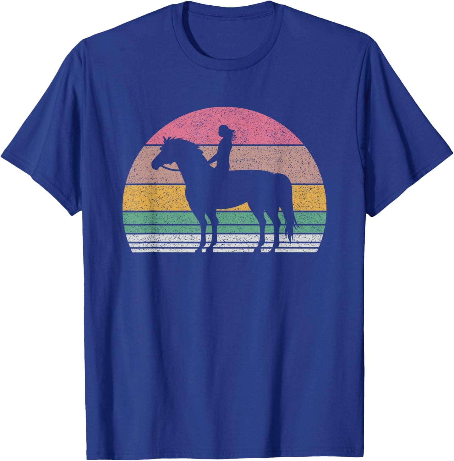 Vintage Retro Girl Horse Riding Cowgirl Texas Ranch Gift T-Shirt - T-Shirt | Royal