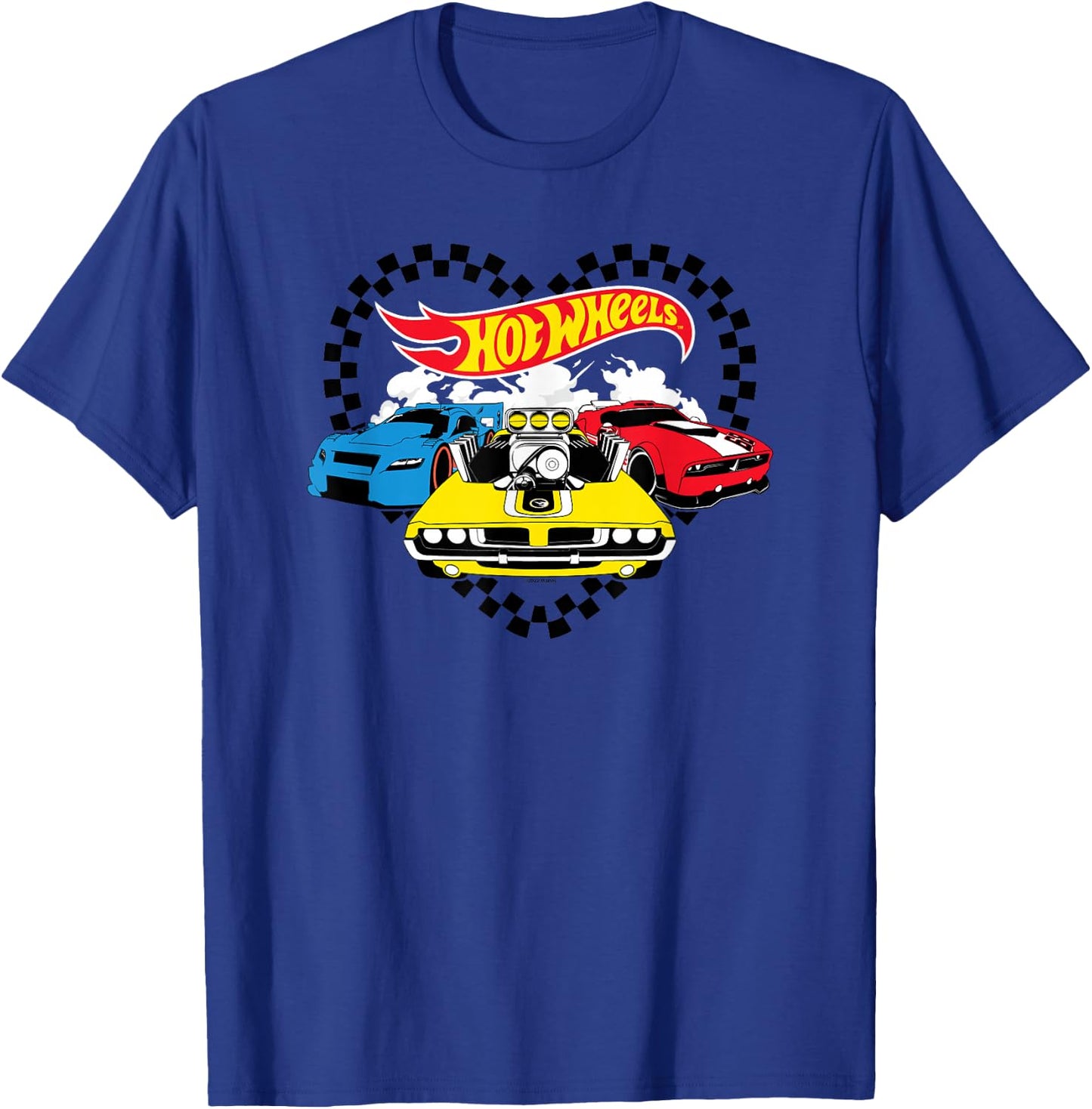 Hot Wheels - Race Flag Heart T-Shirt - T-Shirt | Royal