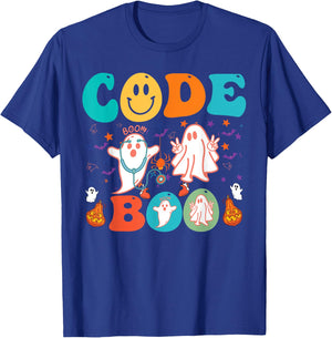 Code Boo Spooky Respiratory Respiratory Therapist Halloween T-Shirt - T-Shirt | Royal
