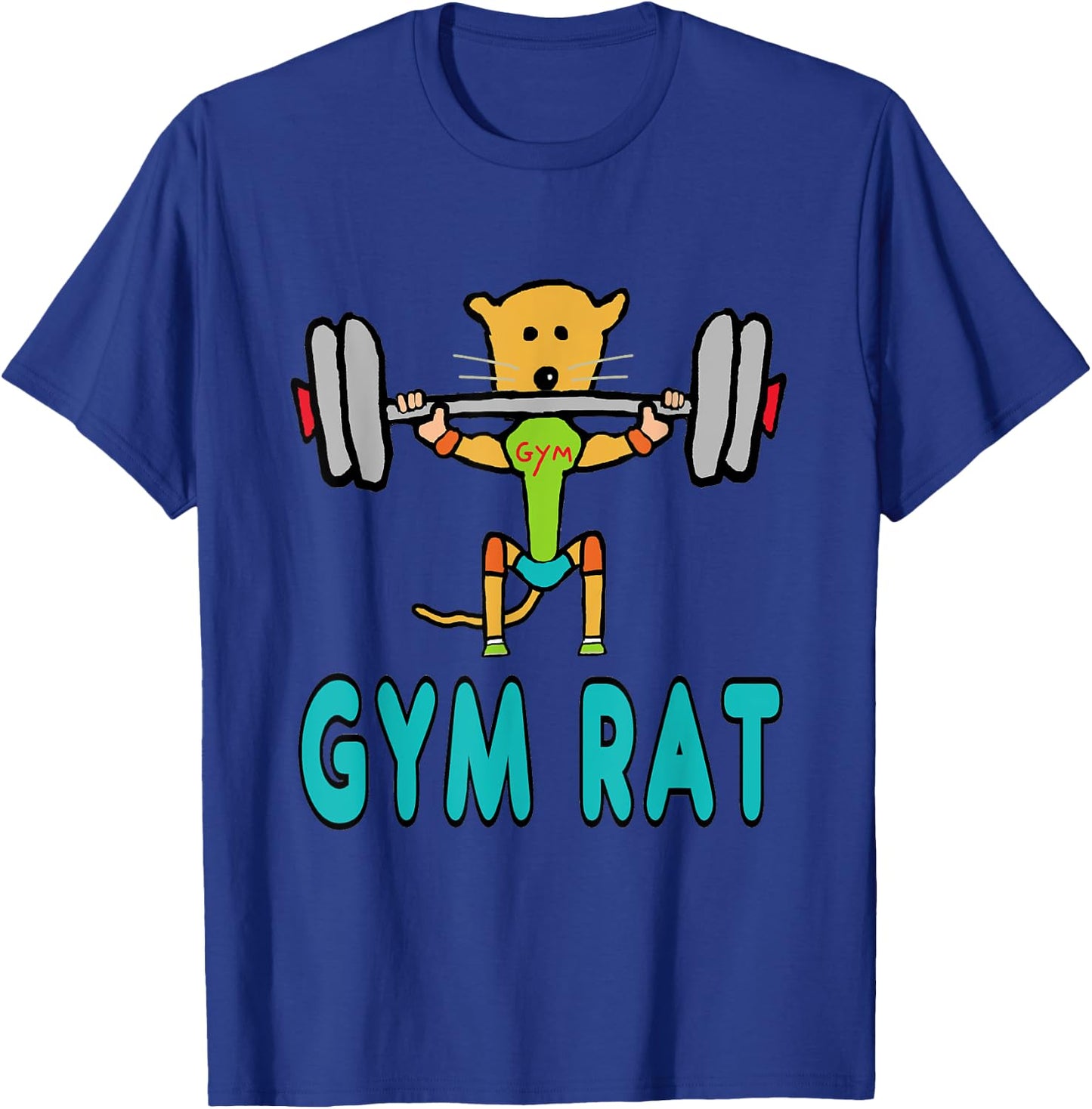 Mark Ewbie Designs Gym Rat - Black, , Short Sleeve, Classic Fit, Cotton Blend, Small T-Shirt - T-Shirt | Royal