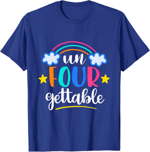 Un Four Gettable Rainbow B-Day 4th Birthday Gift 4 Years Old T-Shirt - T-Shirt | Royal