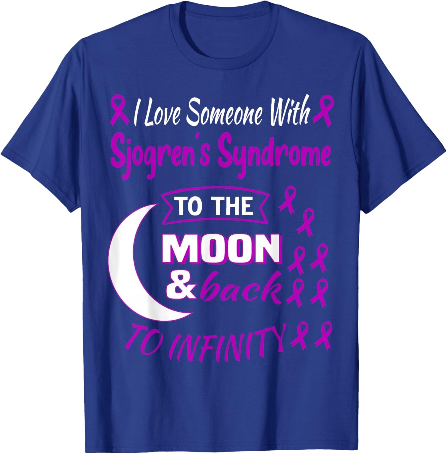 Sjogrens Syndrome Awareness Purple Ribbon Sjogren's disease T-Shirt - T-Shirt | Royal