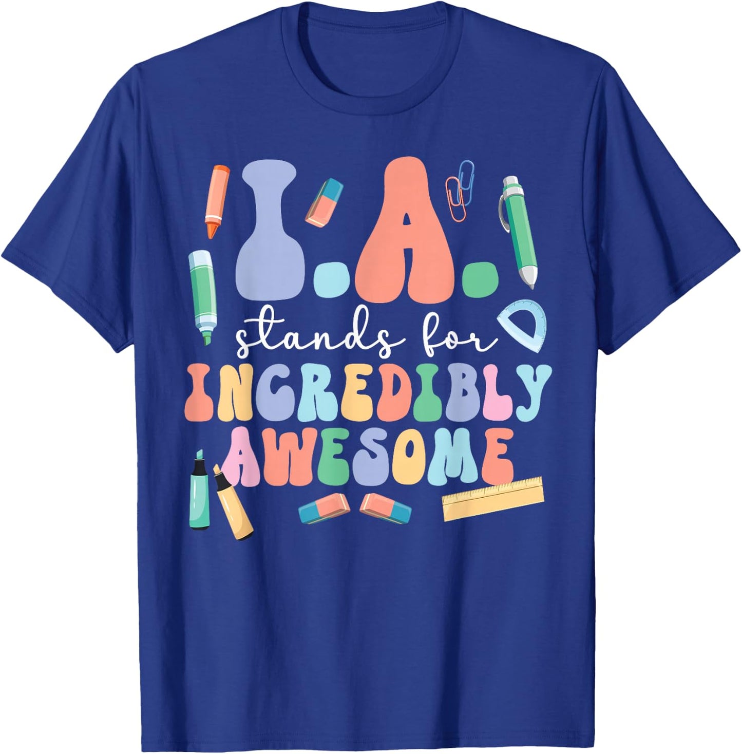 Best Instructional Assistant Groovy Instructional Assistants T-Shirt - T-Shirt | Royal
