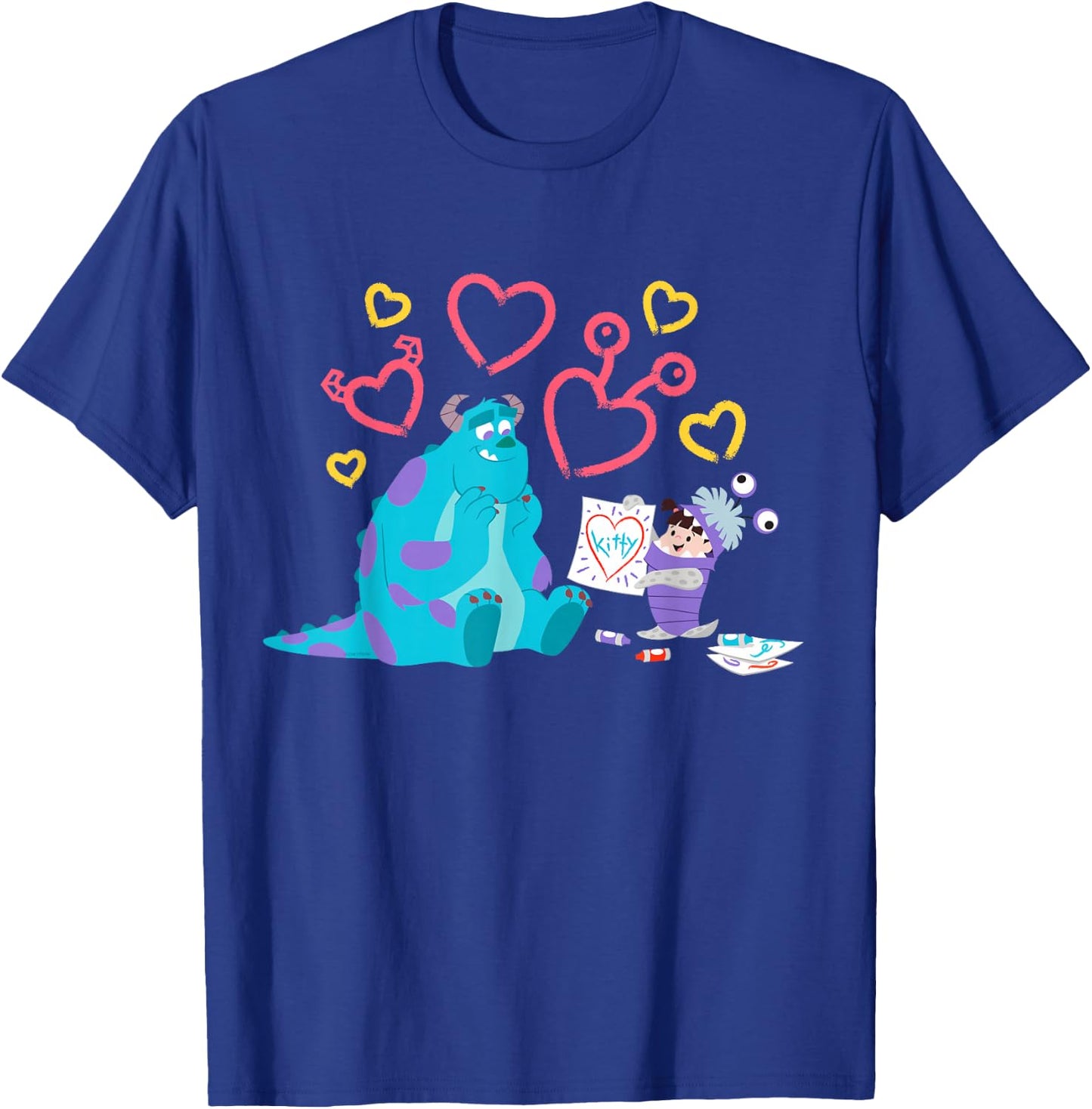 Disney and Pixar’s Monsters, Inc. Sulley Boo Kitty Hearts T-Shirt - T-Shirt | Royal