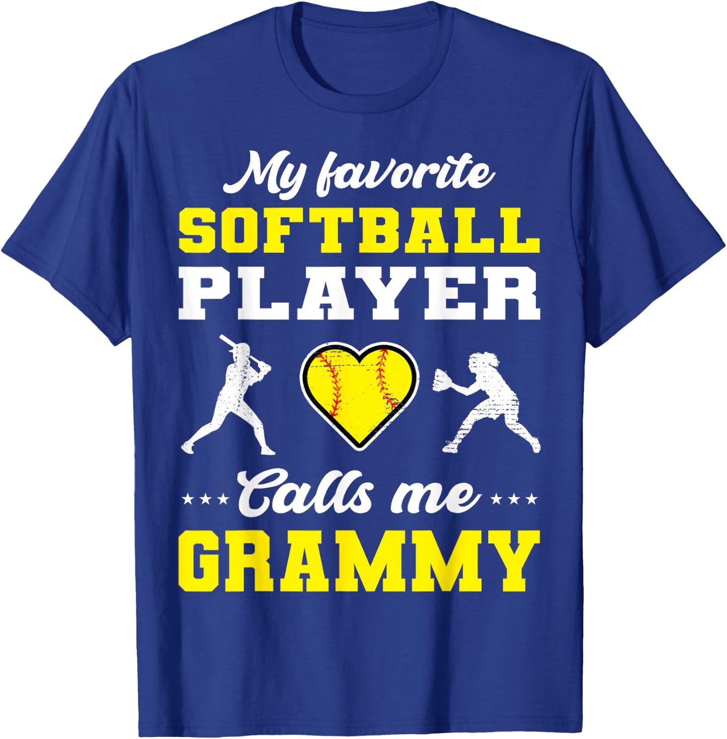 My Favorite Softball Player Calls Me Grammy Mother's Day T-Shirt - T-Shirt | Royal
