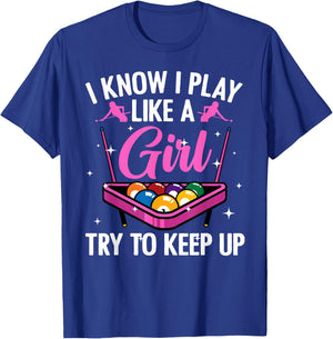 Funny Billiards Design Ladies Girls Pool Players T-Shirt - T-Shirt | Royal