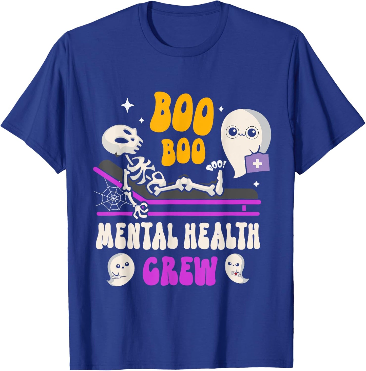 Mental Health Nurse Psych Boo Boo Crew Nursing Halloween T-Shirt - T-Shirt | Royal