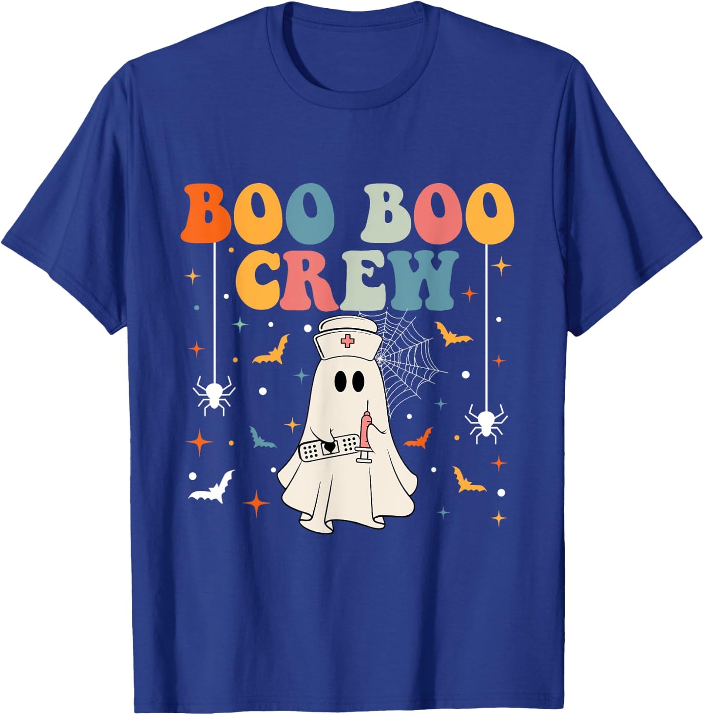 Groovy Boo Boo Crew For CNA ER RN LPN Funny Halloween Nurse T-Shirt - T-Shirt | Royal