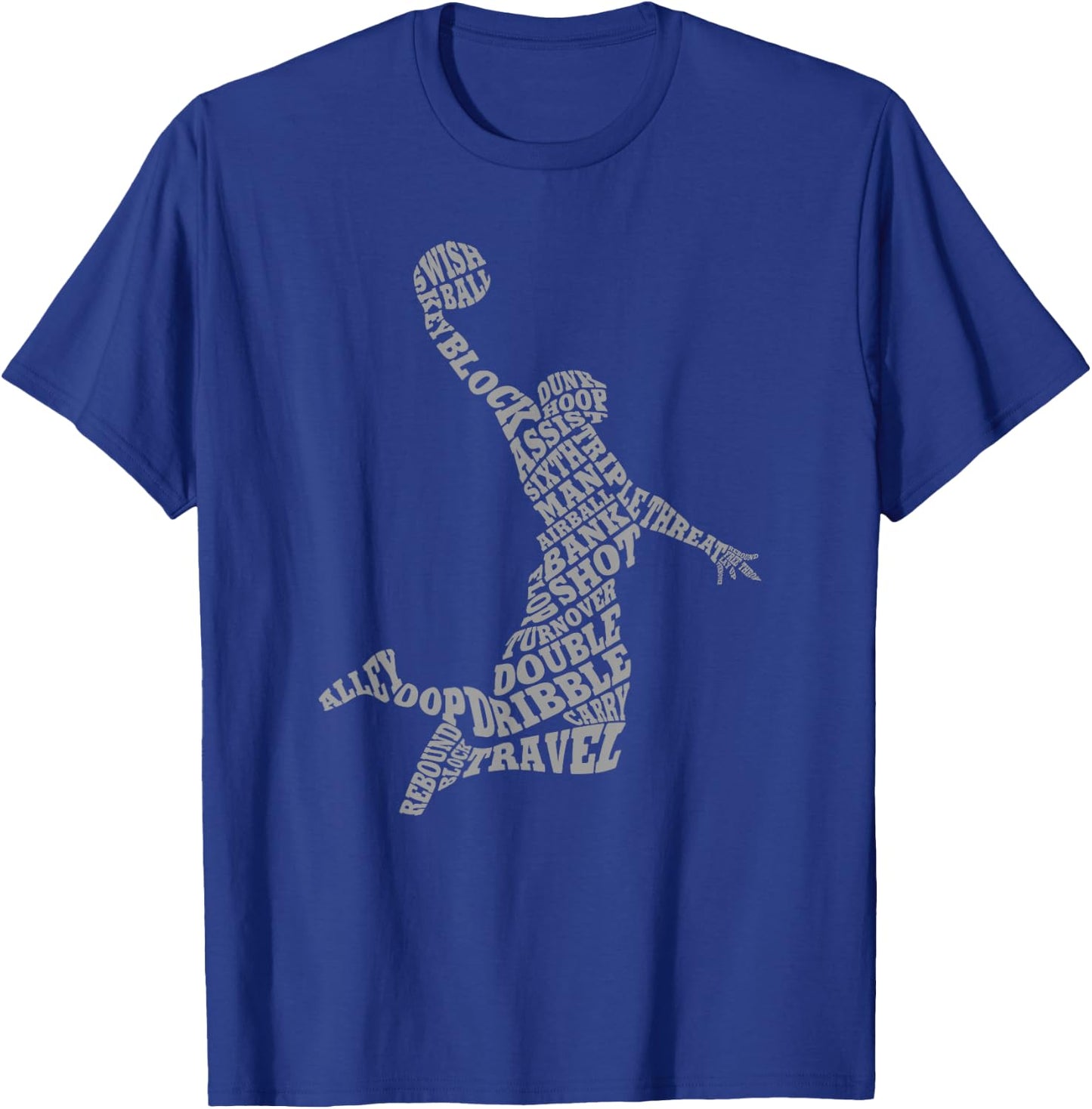 Threadrock Basketball Player Typography Word Art T-Shirt - T-Shirt | Royal