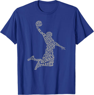 Threadrock Basketball Player Typography Word Art T-Shirt - T-Shirt | Royal