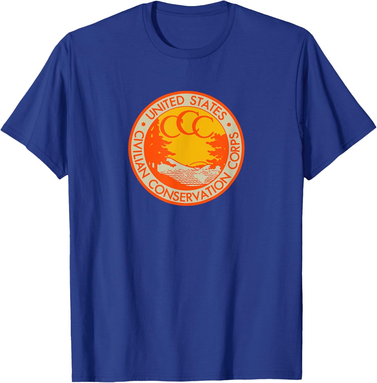 Civilian Conservation Corps CCC Logo Retro Outdoors 1930s T-Shirt - T-Shirt | Royal