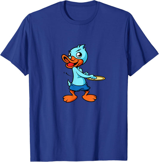 Comic duck plays Ultimate Frisbee T-Shirt - T-Shirt | Royal