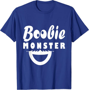 Boobie Monster Breast Feeding Funny Design T-Shirt - T-Shirt | Royal