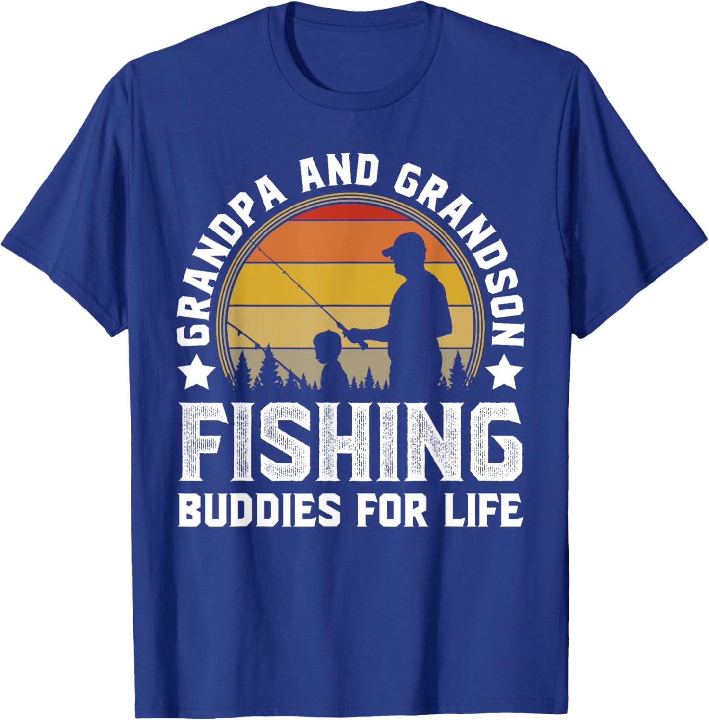 Grandpa and Grandson Fishing Buddies for Life - Matching T-Shirt - T-Shirt | Royal