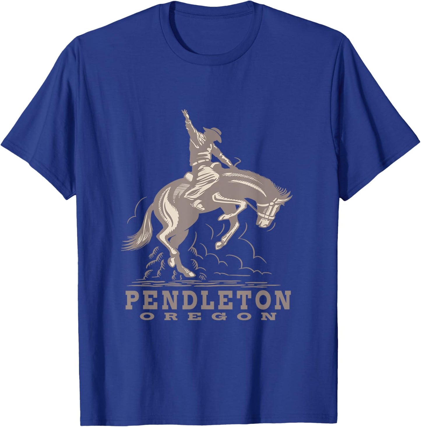 Pendleton Oregon - Rodeo - Cowboy - Horse T-Shirt - T-Shirt | Royal
