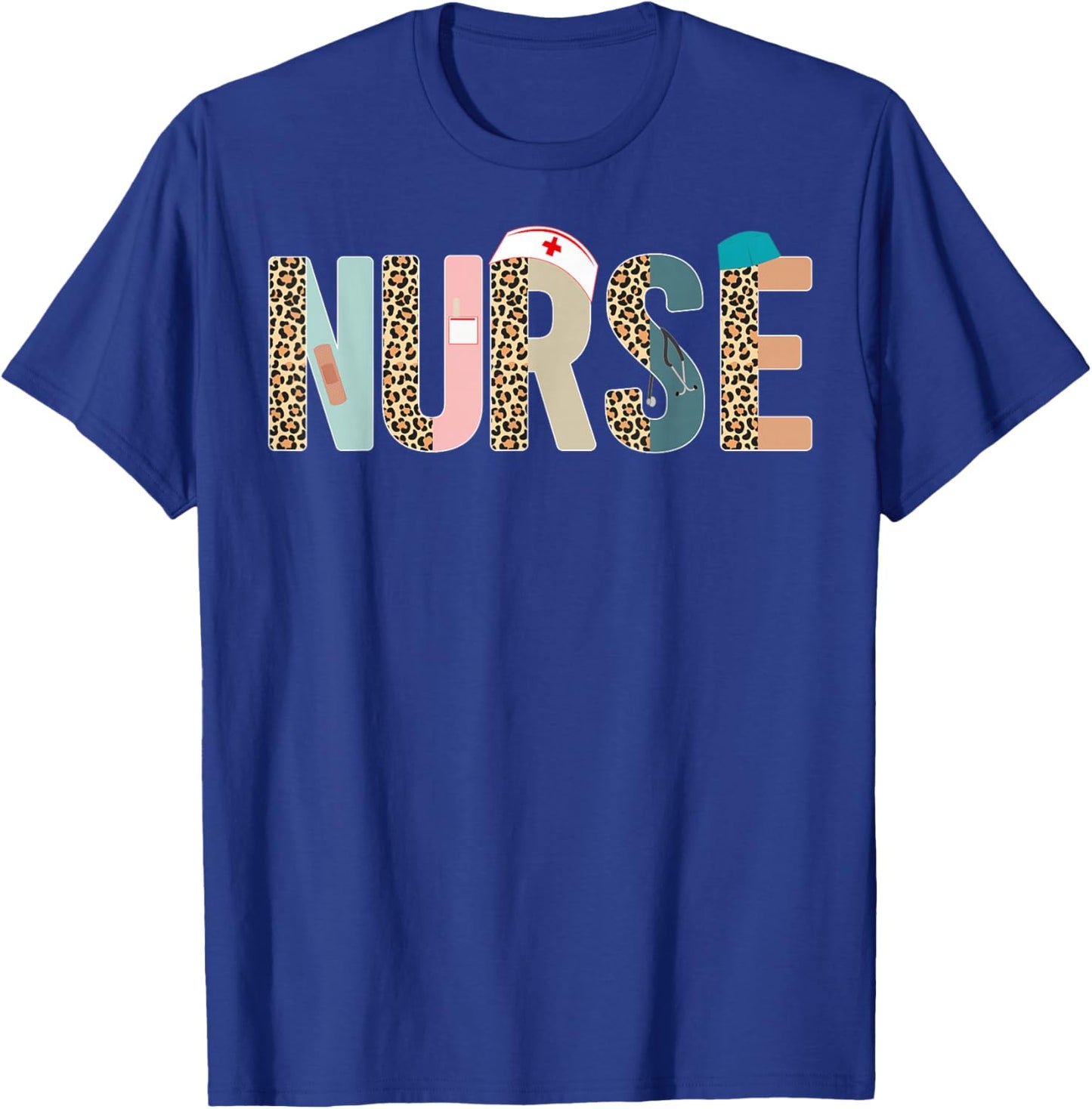 Nurse - Nurse Life, Nurse's Day, Week, Leopard Scrubs Print T-Shirt - T-Shirt | Royal