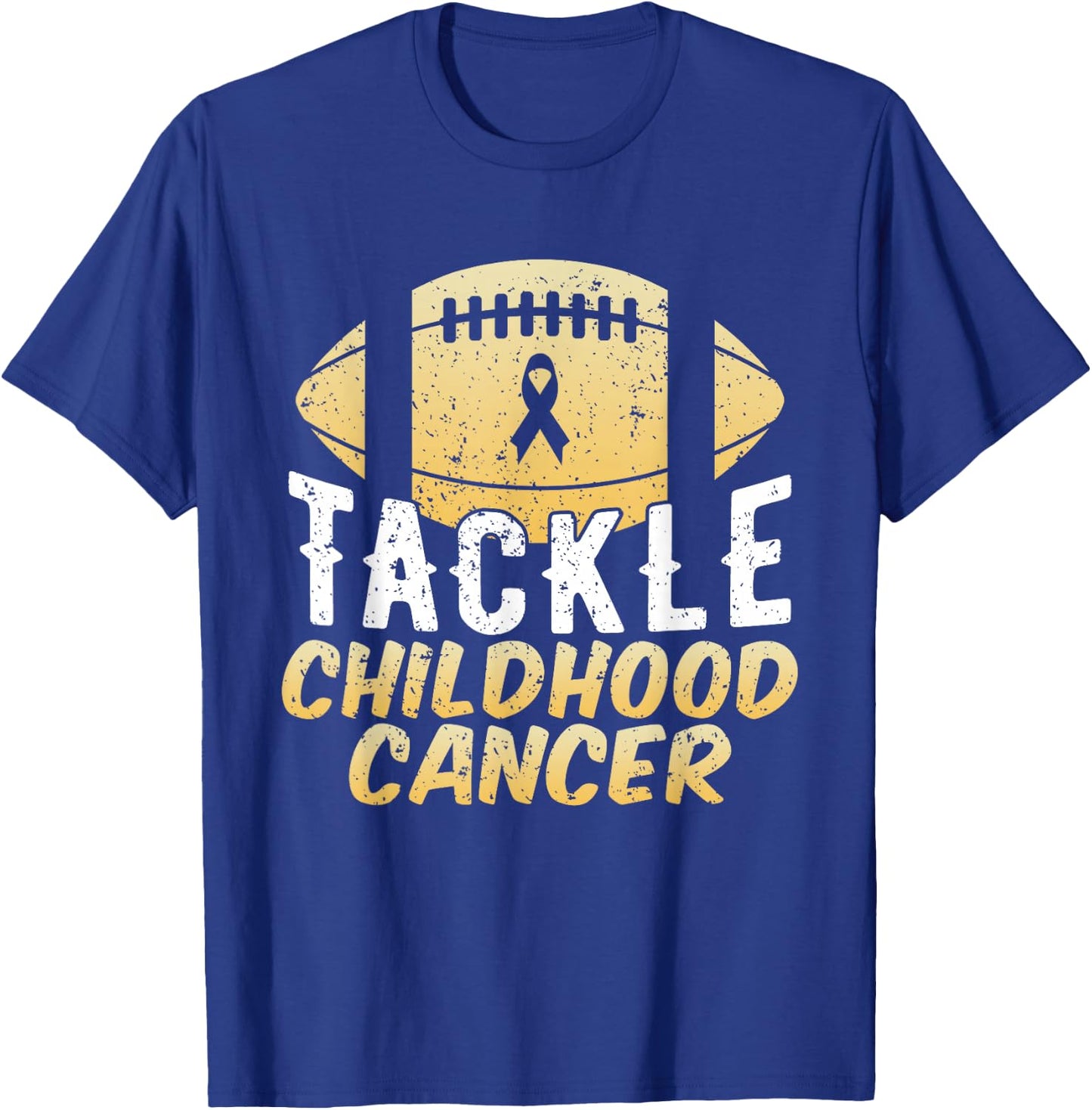 Childhood Cancer Awareness Tackle Childhood Cancer Football T-Shirt - T-Shirt | Royal
