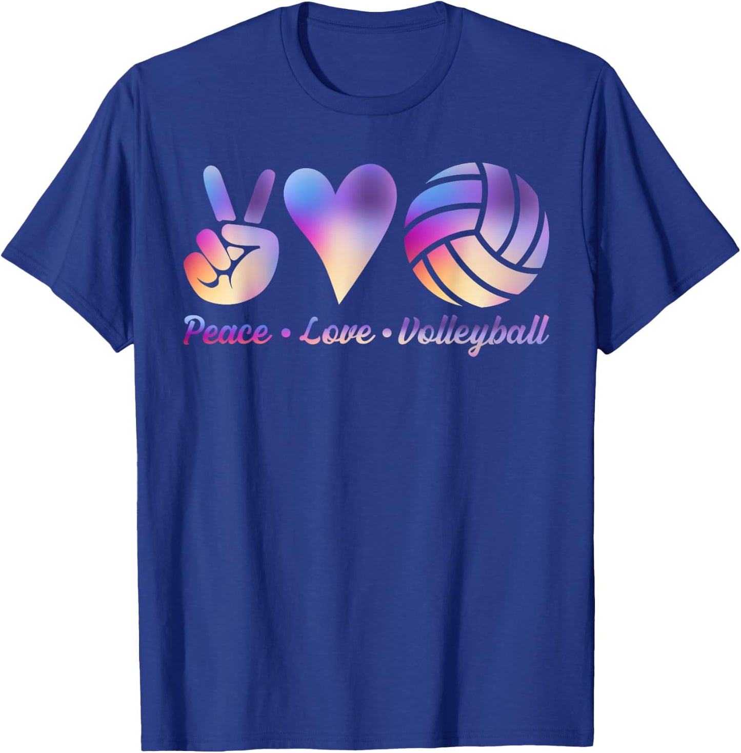 Cool Tie Dye Volleyball Shirt Peace Love Volleyball Design T-Shirt - T-Shirt | Royal