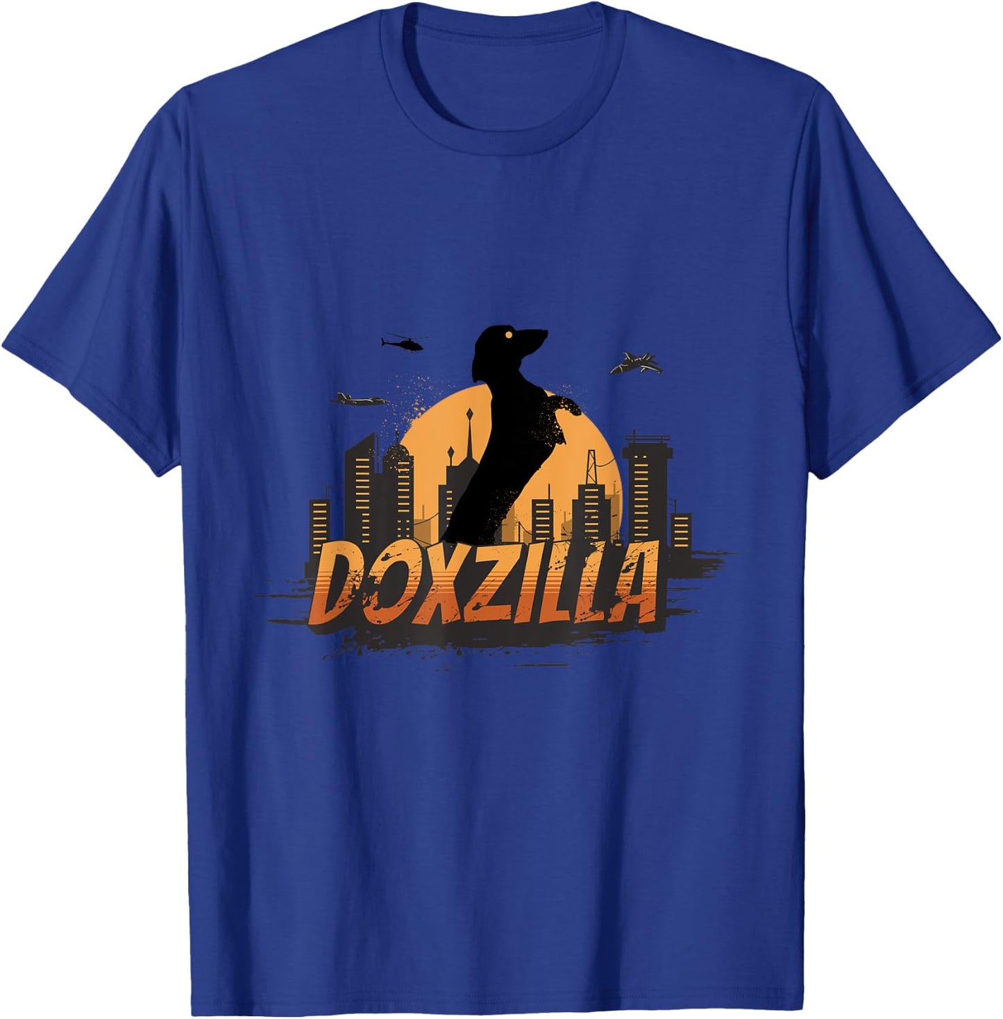 Doxzilla Funny Wiener Dog Dachshund Zilla Monster Funny Women Kids T-Shirt - T-Shirt | Royal