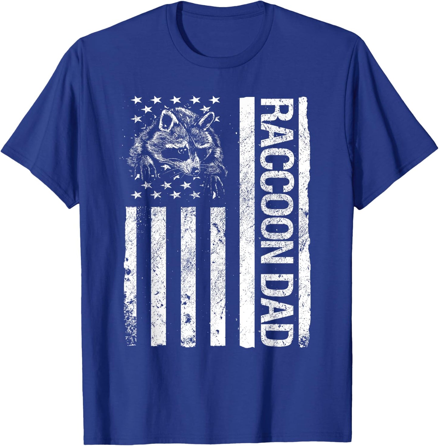 Raccoon Dad American USA Flag Funny Pet Raccoon Lover T-Shirt - T-Shirt | Royal