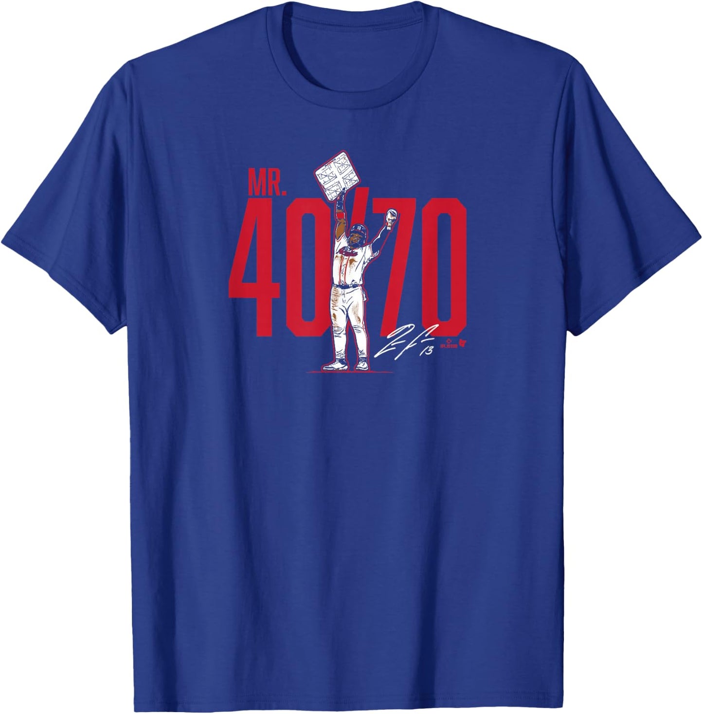 Ronald Acuña Jr. - Mr. 40/70 - Atlanta Baseball T-Shirt - T-Shirt | Royal