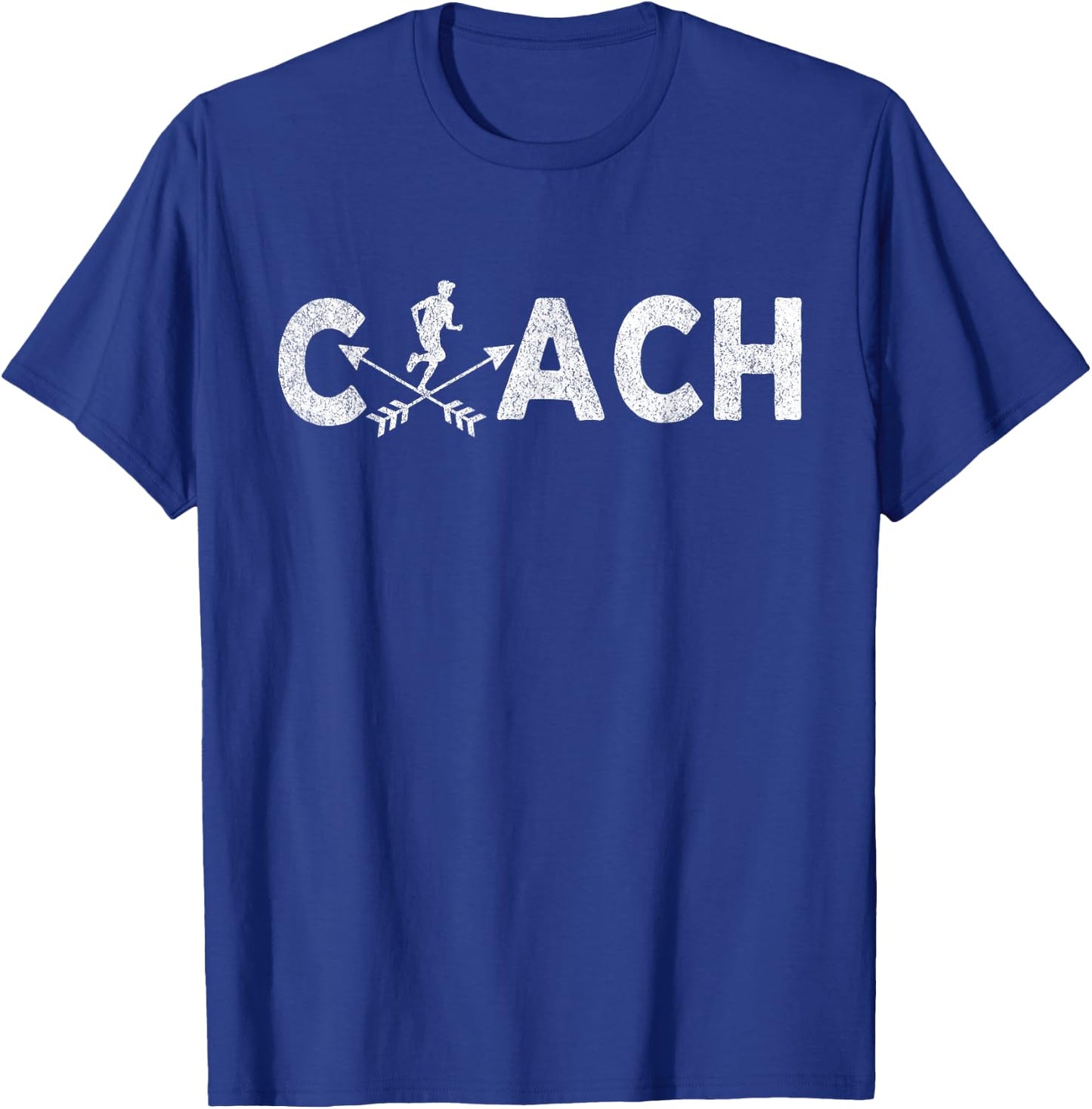 Cross Country Coach Cross Country Running Coach Runner Retro T-Shirt - T-Shirt | Royal