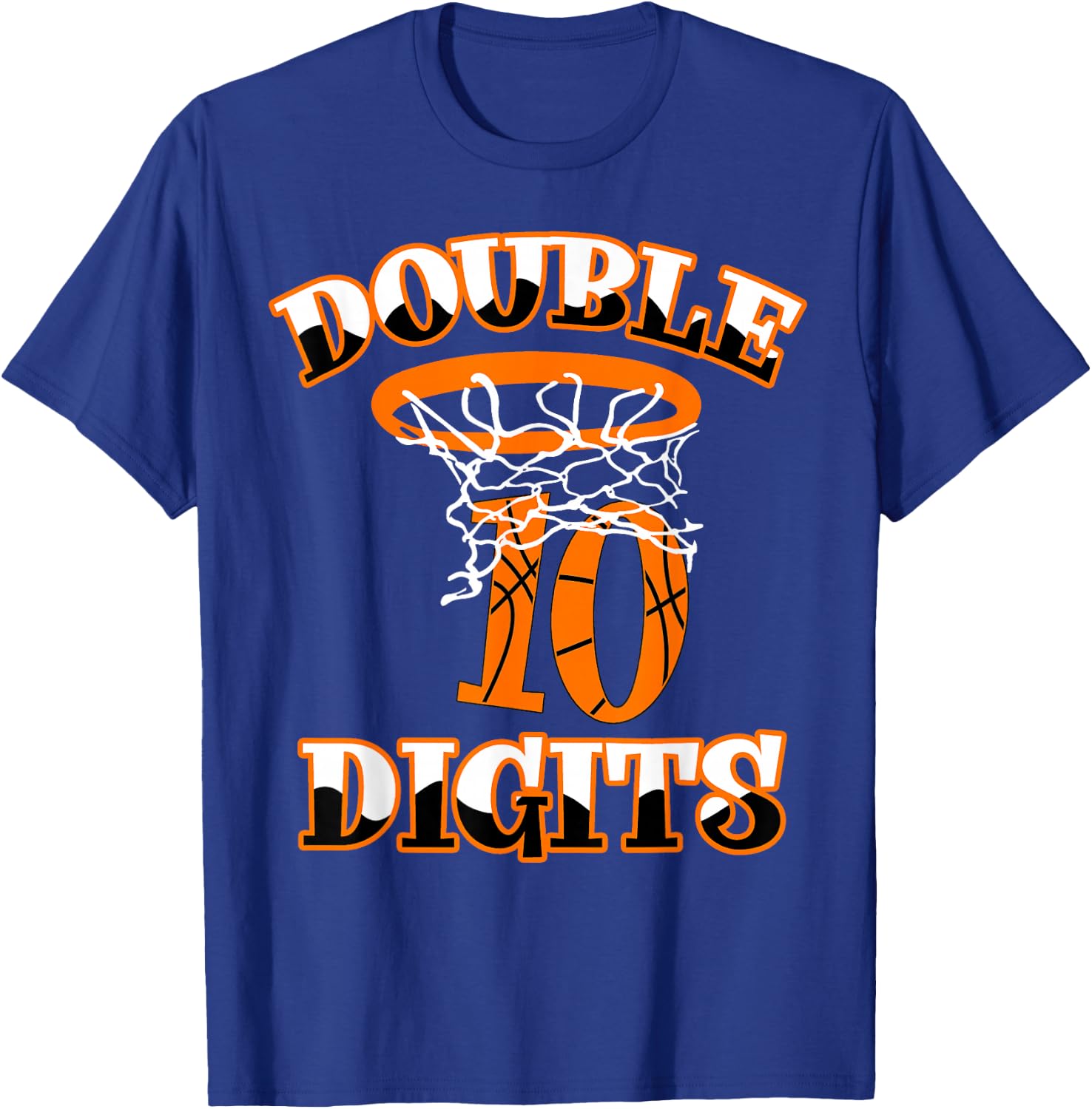 Double Digits Birthday Decorations Boy 10 Basketball 10th T-Shirt - T-Shirt | Royal