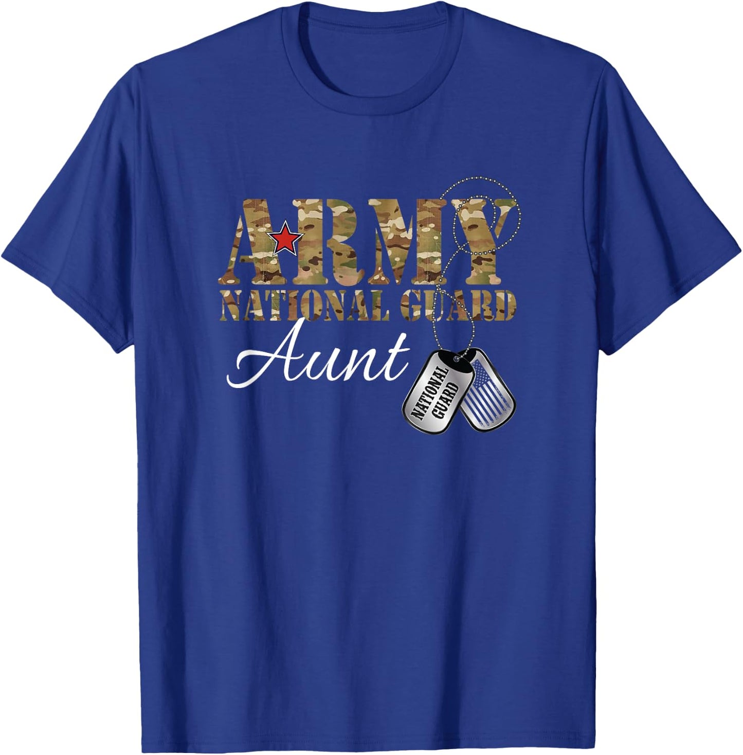 Army National Guard Aunt Army National Guard Graduation Aunt T-Shirt - T-Shirt | Royal