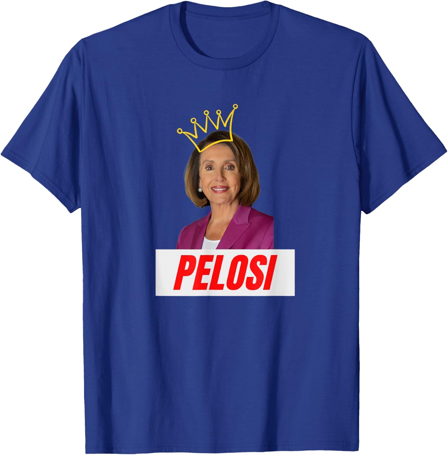 Congress Nancy Pelosi with Crown Letter Box Name T-Shirt - T-Shirt | Royal