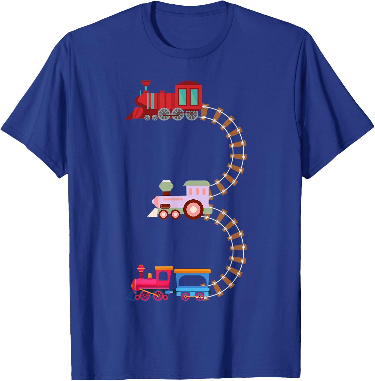 Kids Train 3rd Birthday Fun Train Theme 3rd Birthday Party T-Shirt - T-Shirt | Royal