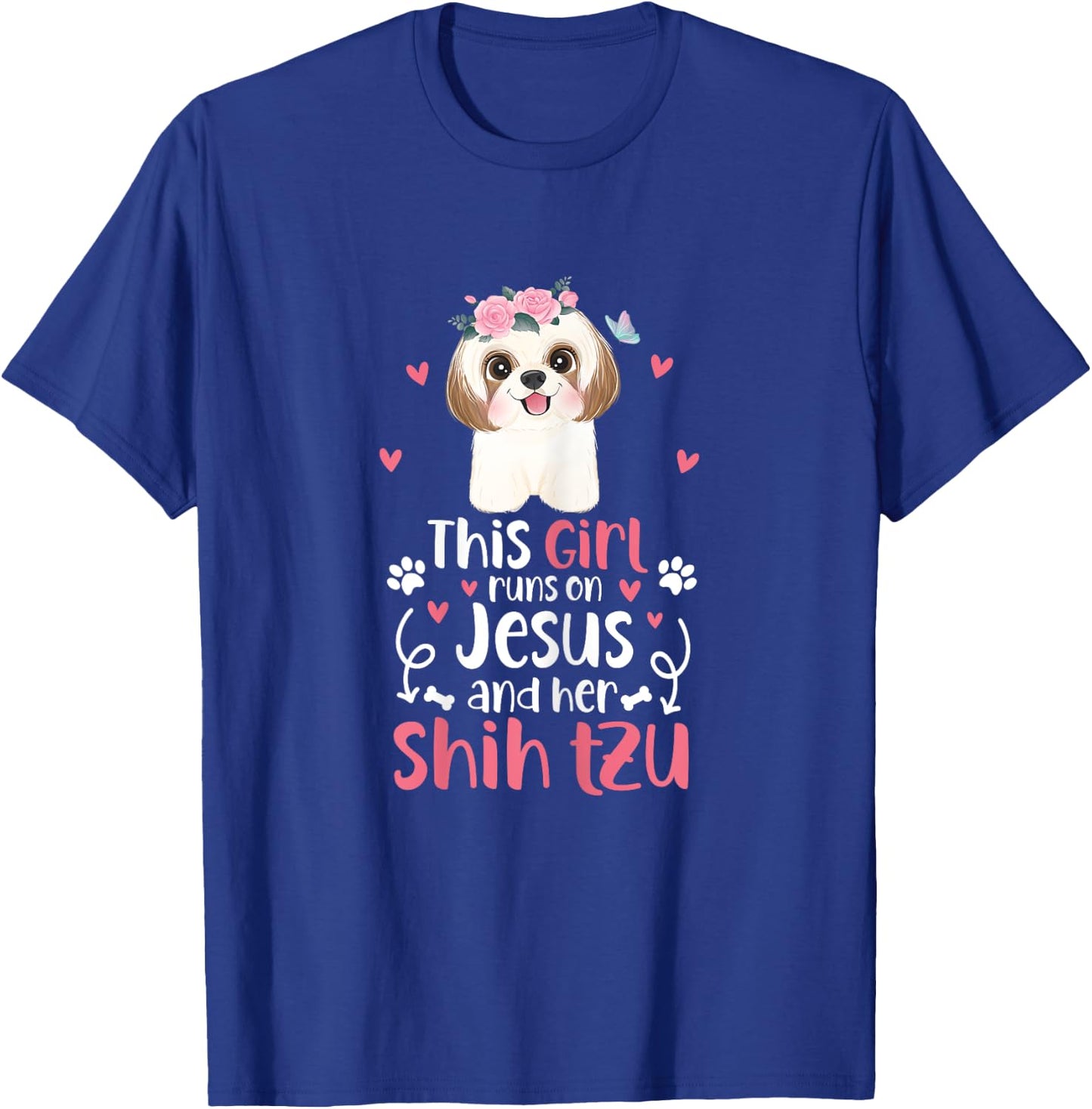Shih Tzu This Girl Runs On Jesus And Shih Tzu Dog T-Shirt - T-Shirt | Royal