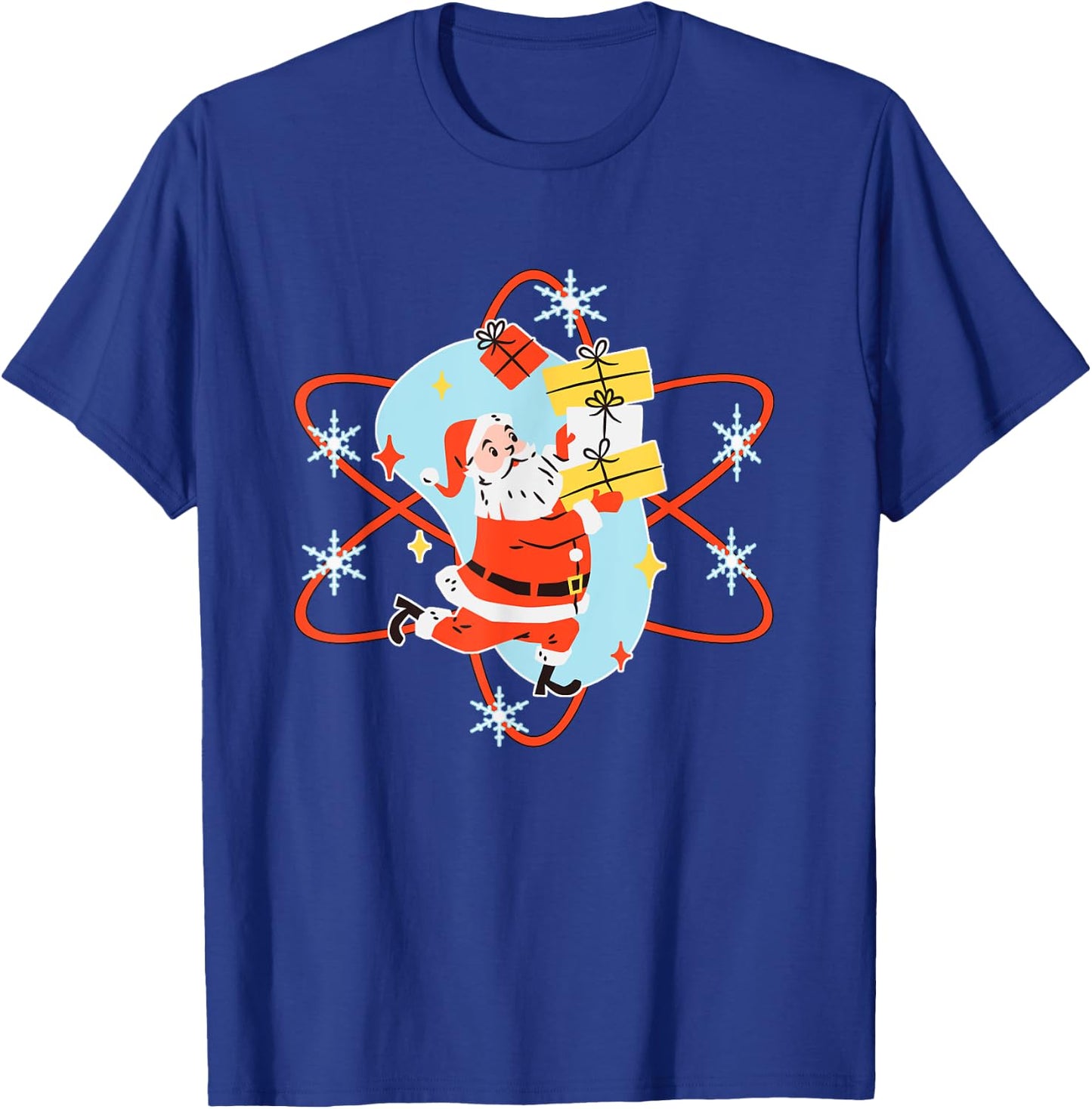 Retro Christmas Mid Century Modern Atomic Santa Claus T-Shirt - T-Shirt | Royal