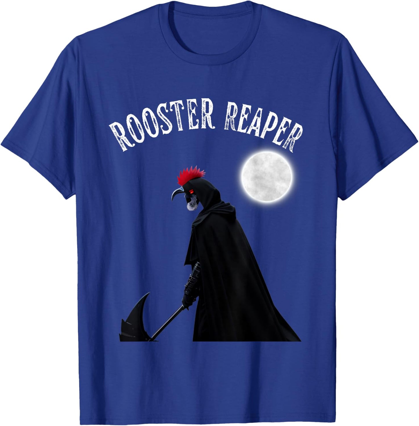Halloween Scary Chicken Rooster Reaper Goth Farmer T-Shirt - T-Shirt | Royal