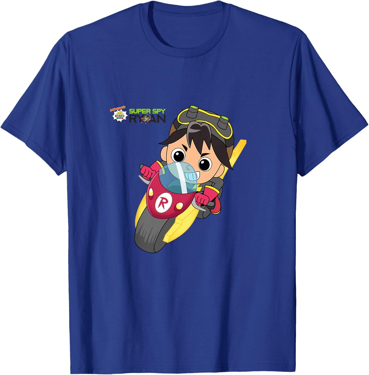Ryan's World Super Spy Ryan Motorcycle T-Shirt - T-Shirt | Royal