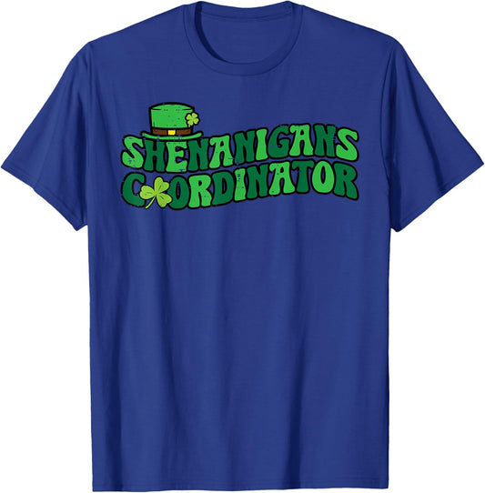 St Patricks Day Shenanigans Coordinator Saint Pattys Teacher T-Shirt - T-Shirt | Royal