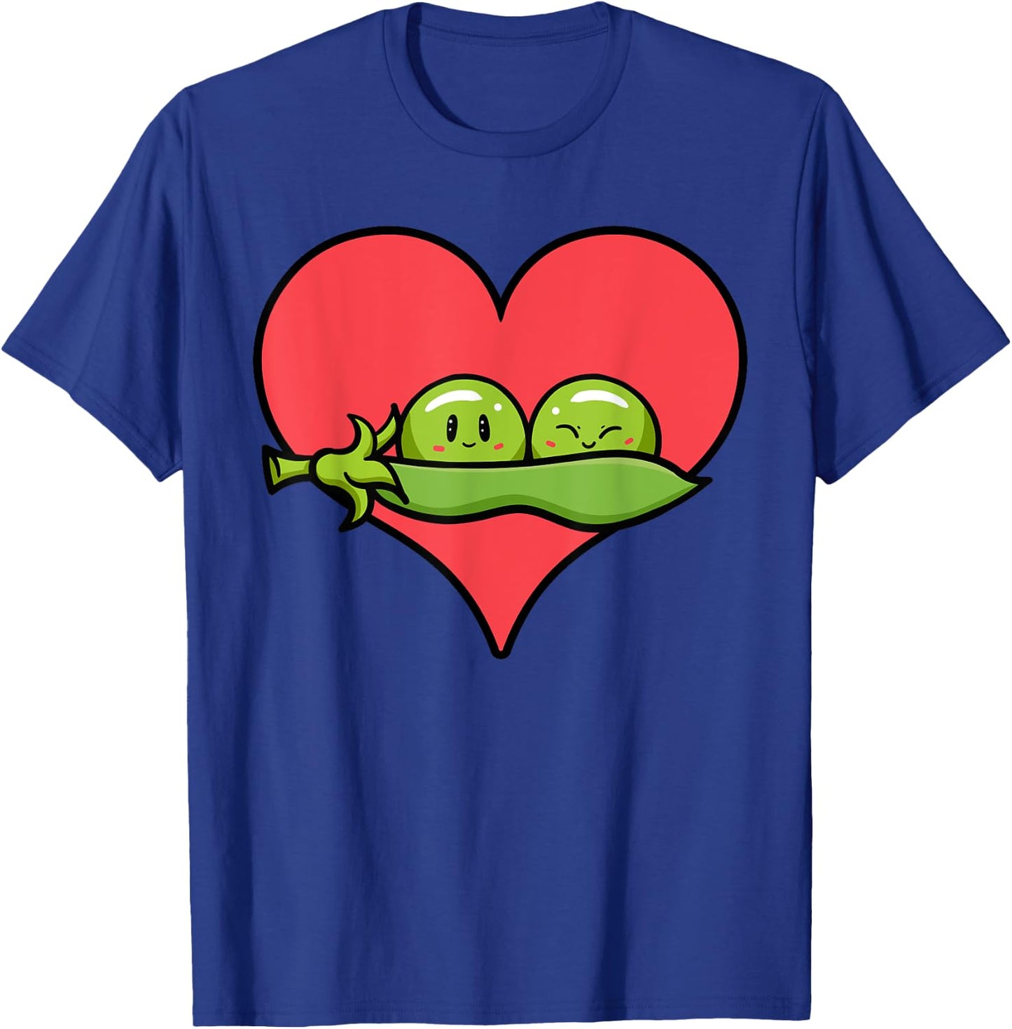 Pea Heart Vegetarian Seed Pod Flowering Plant Vegans T-Shirt - T-Shirt | Royal