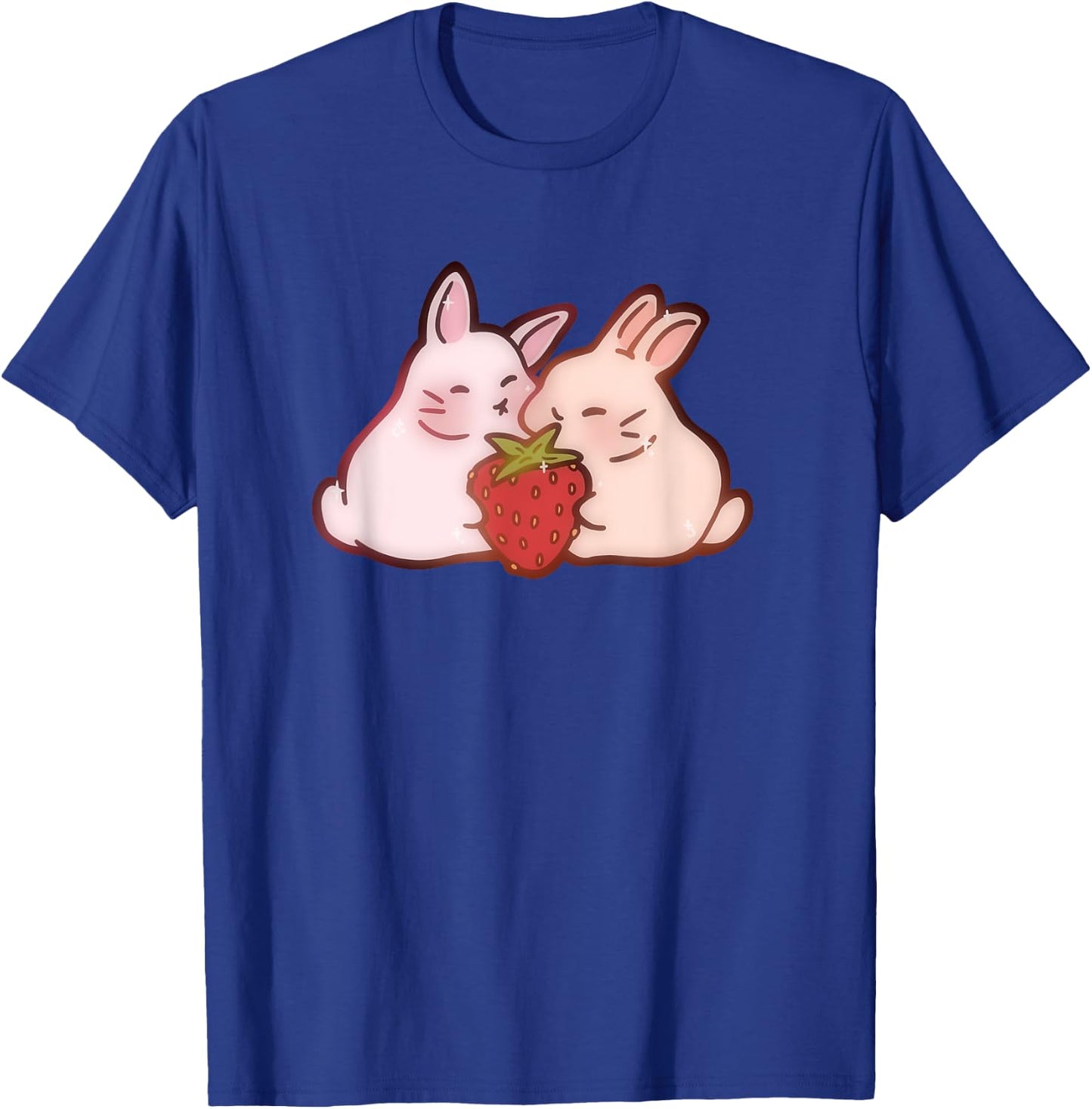 Cute Kawaii 90s Y2K Rabbits two Strawberry Bunnies T-Shirt - T-Shirt | Royal