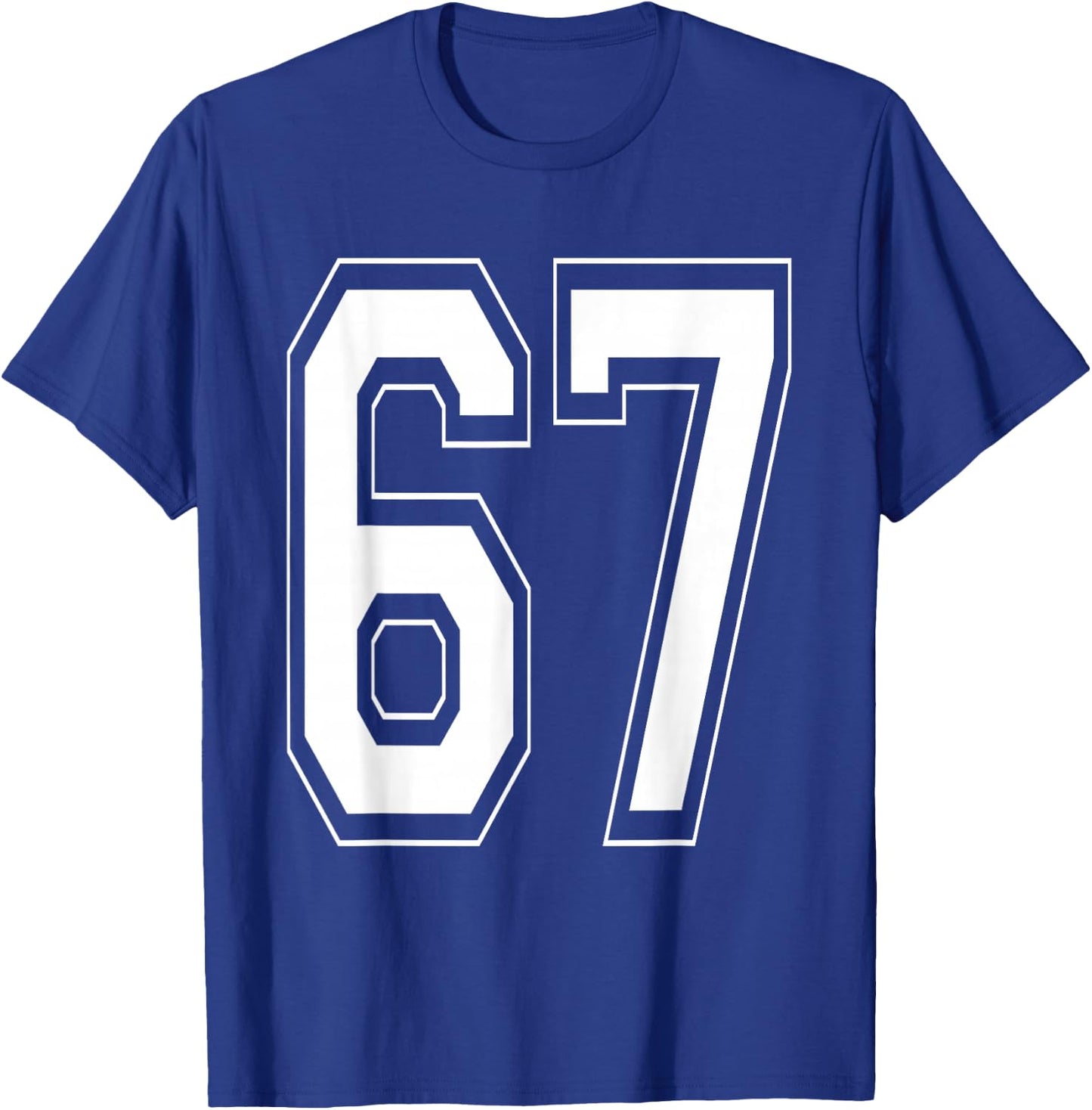 Number 67 Baseball Football Soccer Numbered Jersey T-Shirt - T-Shirt | Royal