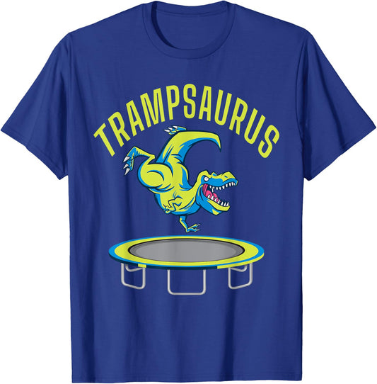 Bounce Jump Trampsaurus Dinosaur T Rex Trampoline T-Shirt - T-Shirt | Royal