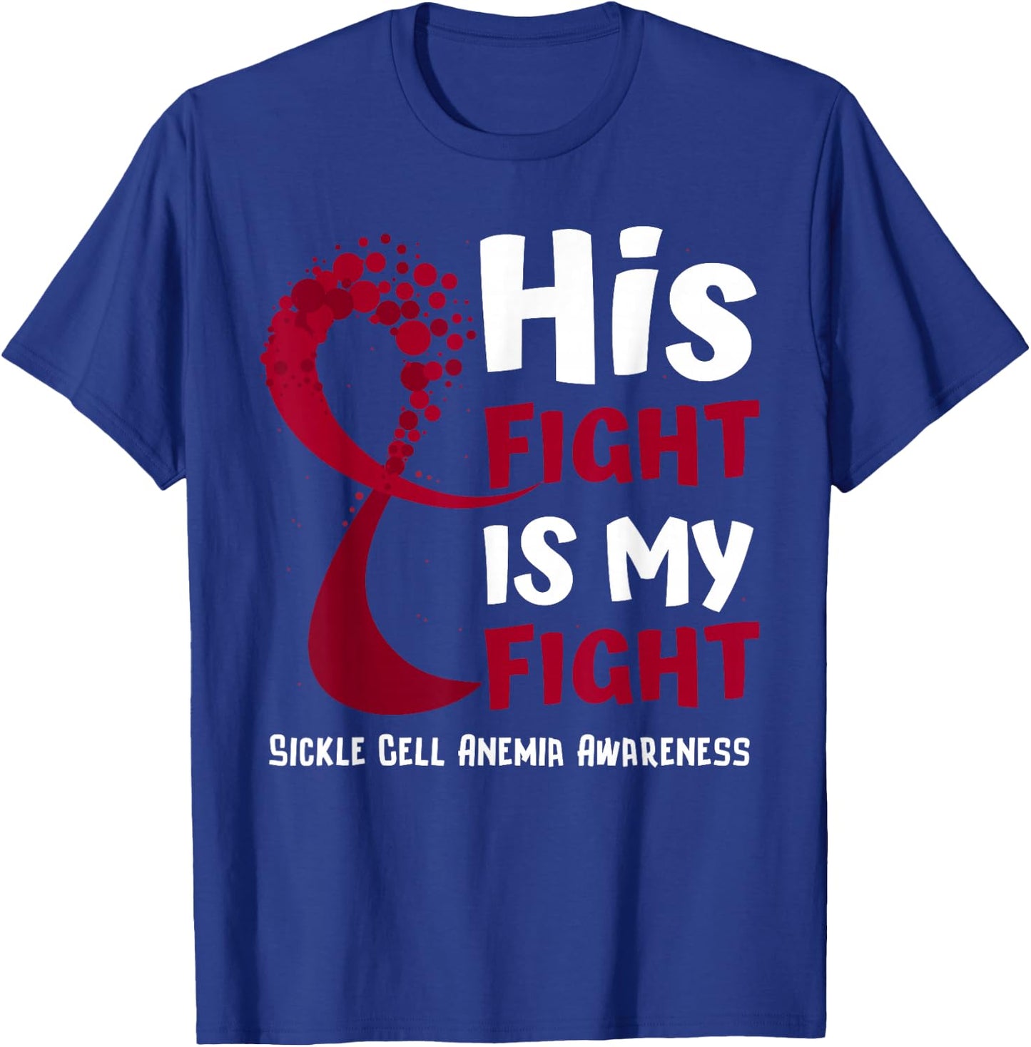 Sickle Cell Anemia Awareness Burgundy Ribbon Family Fighter T-Shirt - T-Shirt | Royal