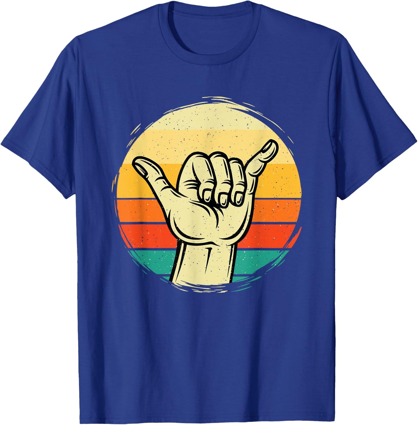 Good Vibe Shaka Hand Sign - Surfing Lover Surfboard Surfers T-Shirt - T-Shirt | Royal