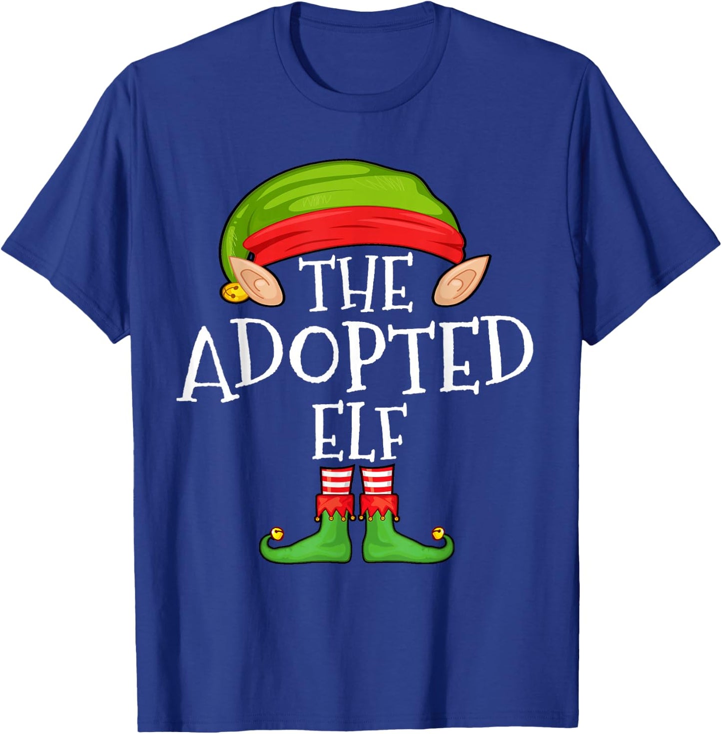 Xmas Adopted Elf Matching Shirt, Men Christmas Family Elf T-Shirt - T-Shirt | Royal