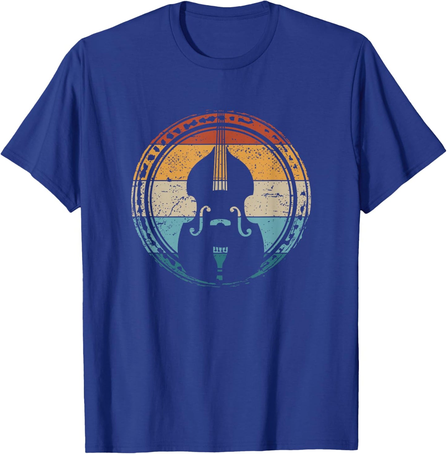 Upright Bass Gifts for Double Bass Players Contrabass Orchestra Upright Bass Retro Double Bass T-Shirt - T-Shirt | Royal