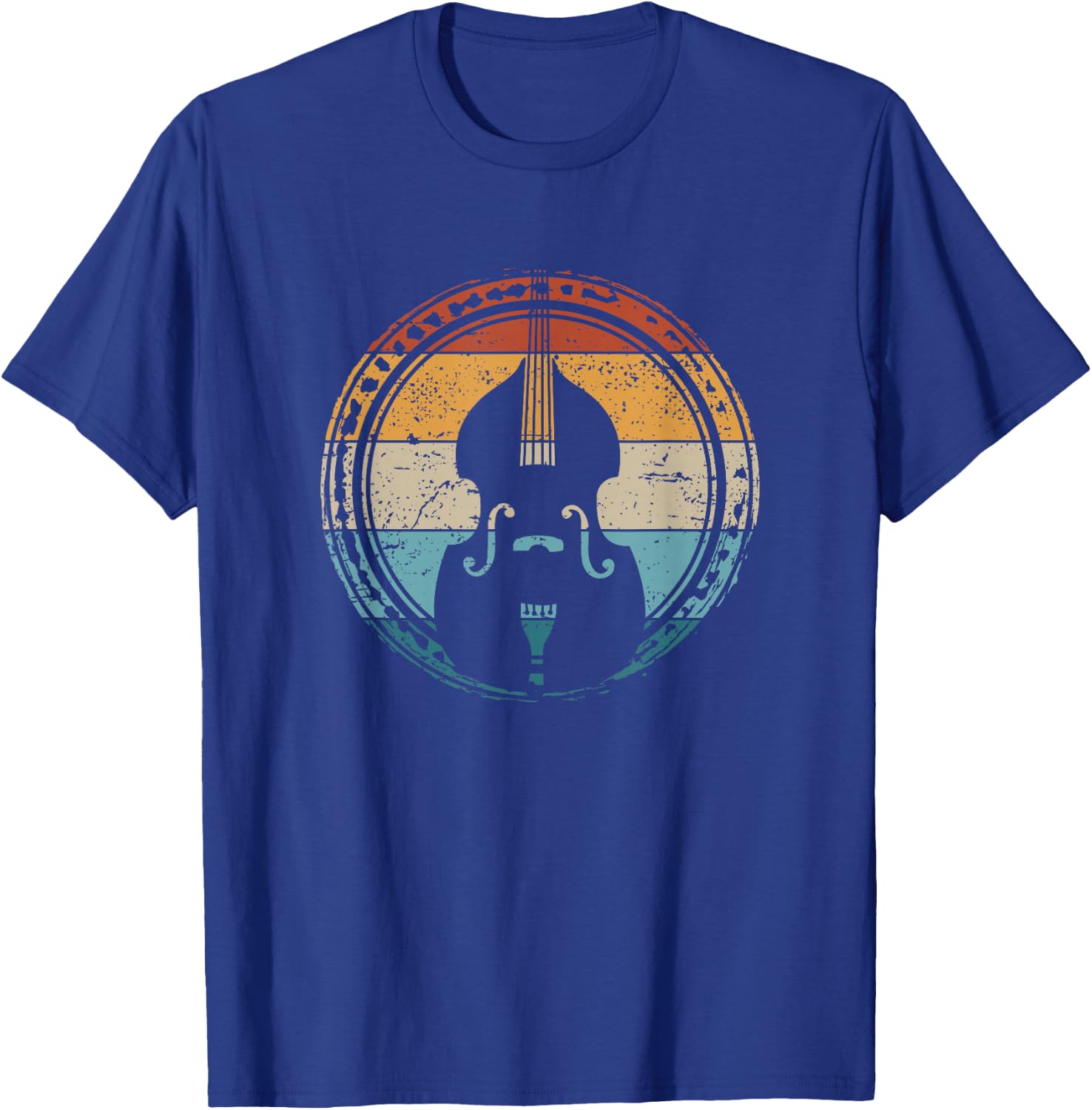 Upright Bass Gifts for Double Bass Players Contrabass Orchestra Upright Bass Retro Double Bass T-Shirt - T-Shirt | Royal